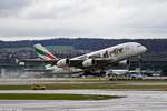 a6-eei/599478/ein-airbus-a380-841-von-emirates-airbus Ein Airbus A380-841 von Emirates Airbus mit der Kennung A6-EEI mit United for Wildlife cs aufgenommen am 21.01.2018 auf dem Flughafen Zürich