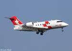 REGA Swiss Air Ambulance Bombardier (Canadair) CL-600-2B16 Challenger 604 HB-JRB aufgenommen am 03.10.2011 Flughafen Zürich