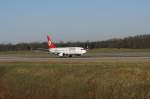 tc-jgj-aydin/48129/eine-boeing-b-737-8f2-der-turkish Eine Boeing B 737-8F2 der Turkish Airlines mit der Kennung TC-JGJ (Taufname Aydin) aufgenommen am 03.01.2010 auf dem Flughafen Basel-Mlhausen-Freiburg (BSL)