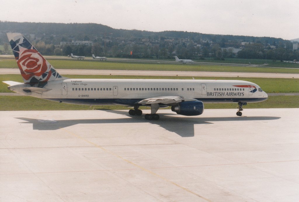 Reg.: G-BMRD Hersteller: BOEING Typ: 757-236/F Serien Nr.: 24073 Baujahr: 1988 Erstflug: 17.02.1988 aufgenommen am 02.06.1999 auf dem Flughafen Zrich