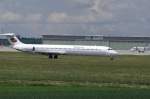 Eine McDonnell Douglas MD82 der Bulgarian Air Charter mit der Kennung LZ-LDF aufgenommen am 30.05.09 am Stuttgarter Flughafen.