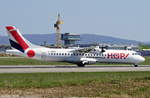 Eine ATR 72-600 (72-212A) von HOP mit der Kennung F-HOPY aufgenommen am 09.04.2017 auf dem Flughafen Basel-Mülhausen-Freiburg (BSL)