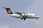 Ein British Aerospace Avro RJ-85 der Lufthansa CityLine mit der Kennung D-AVRG aufgenommen am 04.04.09 am Zricher Flughafen.